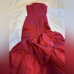 Elegant Red Strapless Dress